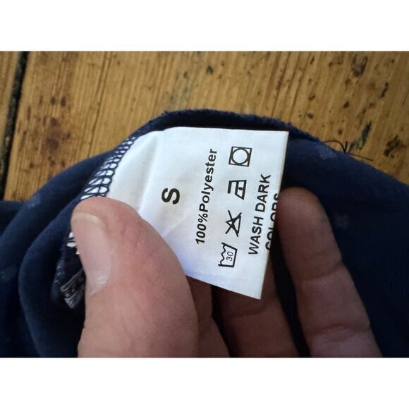 Bashafo‎ Women's Blue Polo size small short sleeve collared polyester button - Picture 6 of 8